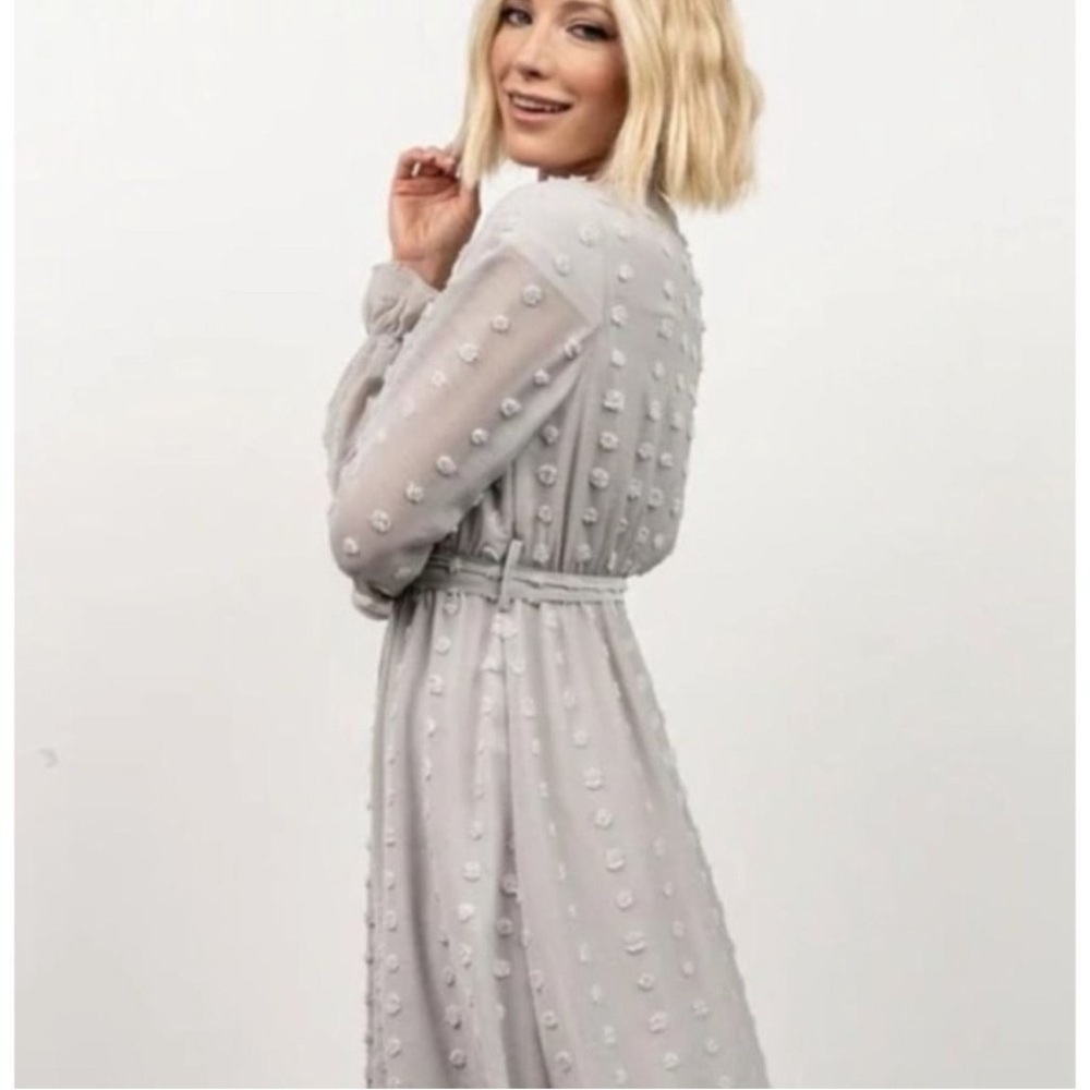 BALTIC BORN Paisley Gray Dot Midi Dress Size XL NWT - Picture 3 of 4